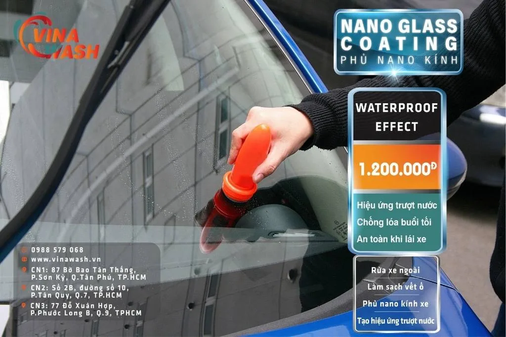 bảng giá tẩy ố kính & phủ nano tại TPHCM