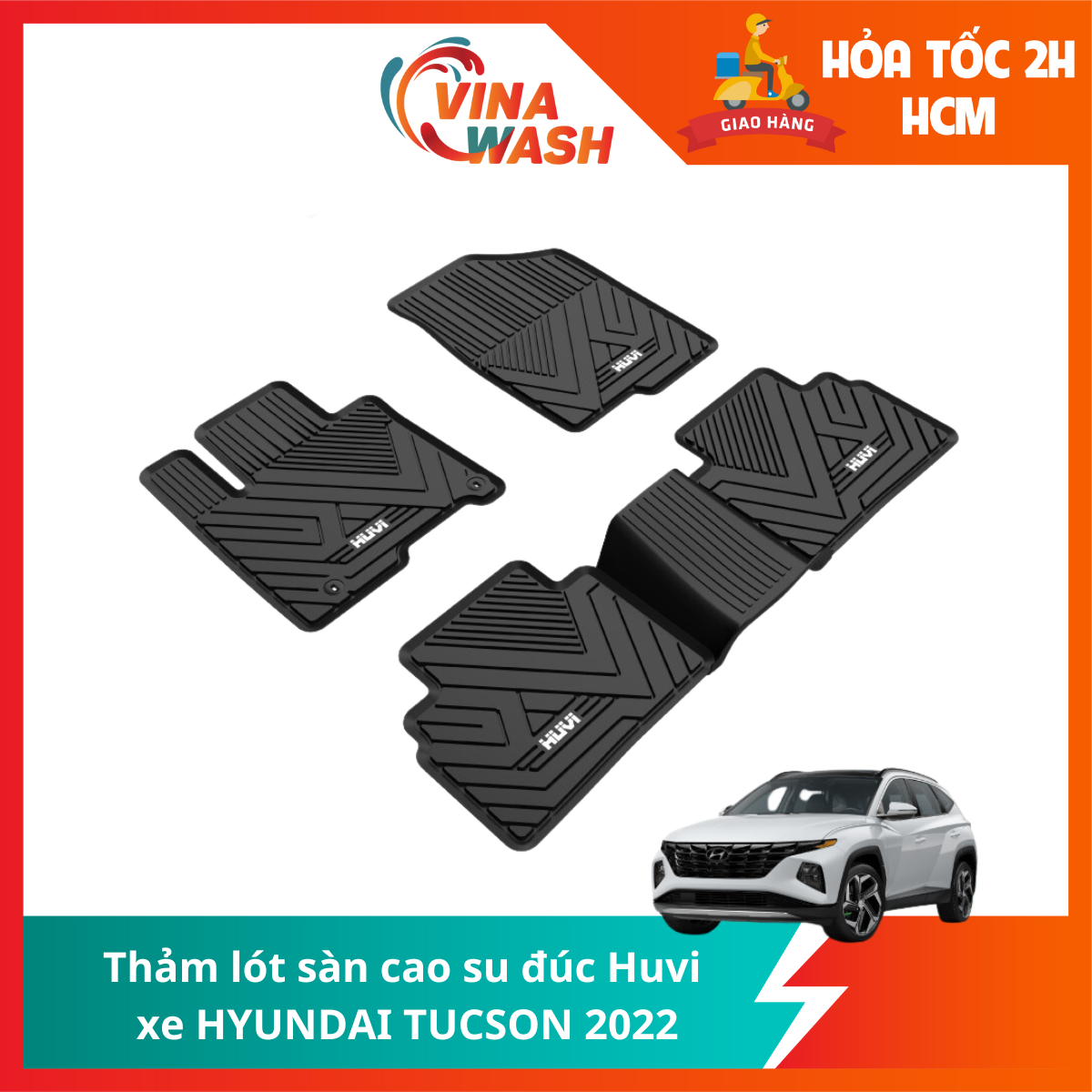 Thảm lót sàn cao su đúc Huvi xe Hyundai Tucson 2022