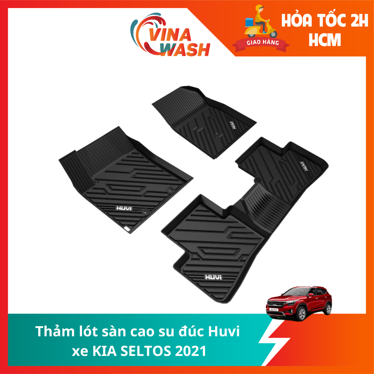 Thảm lót sàn cao su đúc Huvi xe Kia Seltos 2021