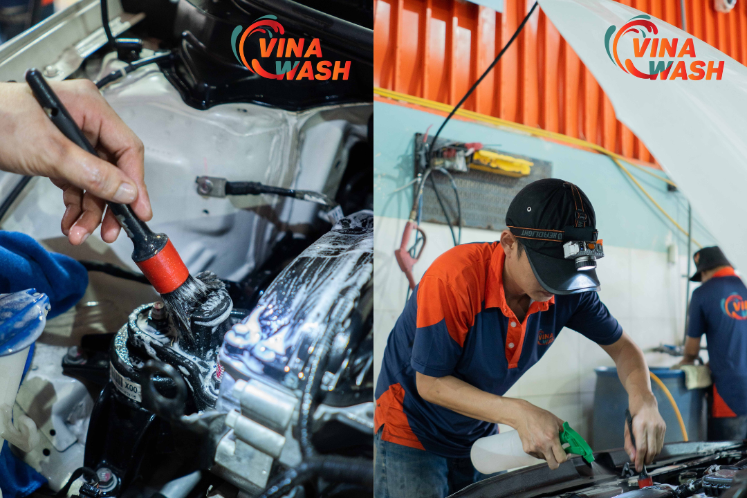 Hình ảnh vệ sinh khoang máy tại Vinawash