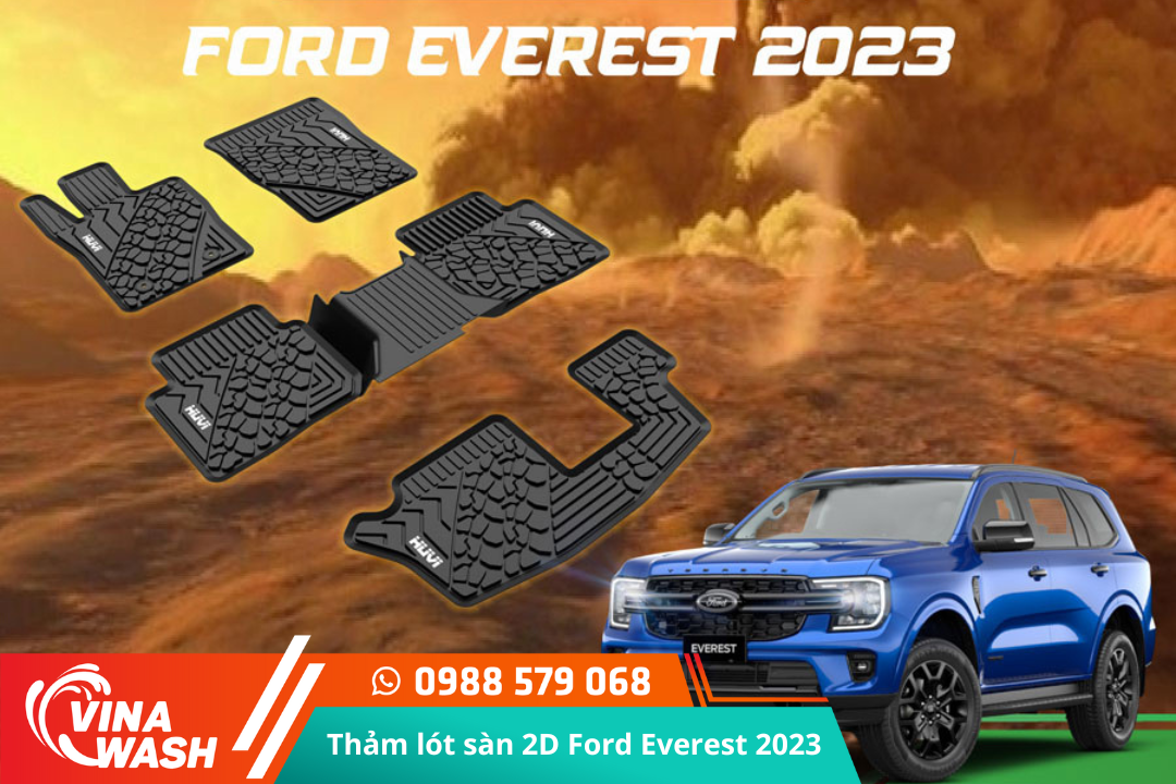 Thảm lót sàn cao su đúc Huvi xe Ford Everest 2023 