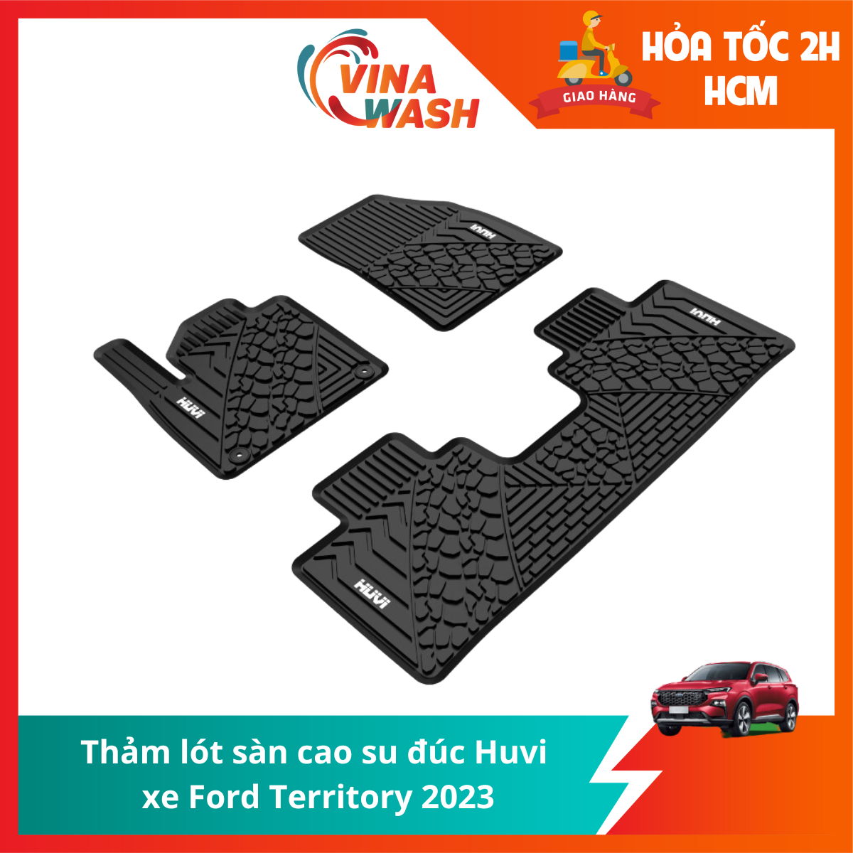 Thảm lót sàn cao su đúc Huvi xe Ford Territory 2023
