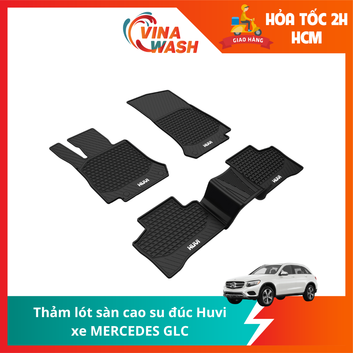 Thảm lót sàn cao su đúc Huvi xe Mercedes GLC