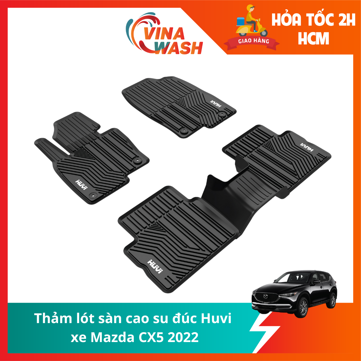 Thảm lót sàn cao su đúc Huvi xe Mazda CX5