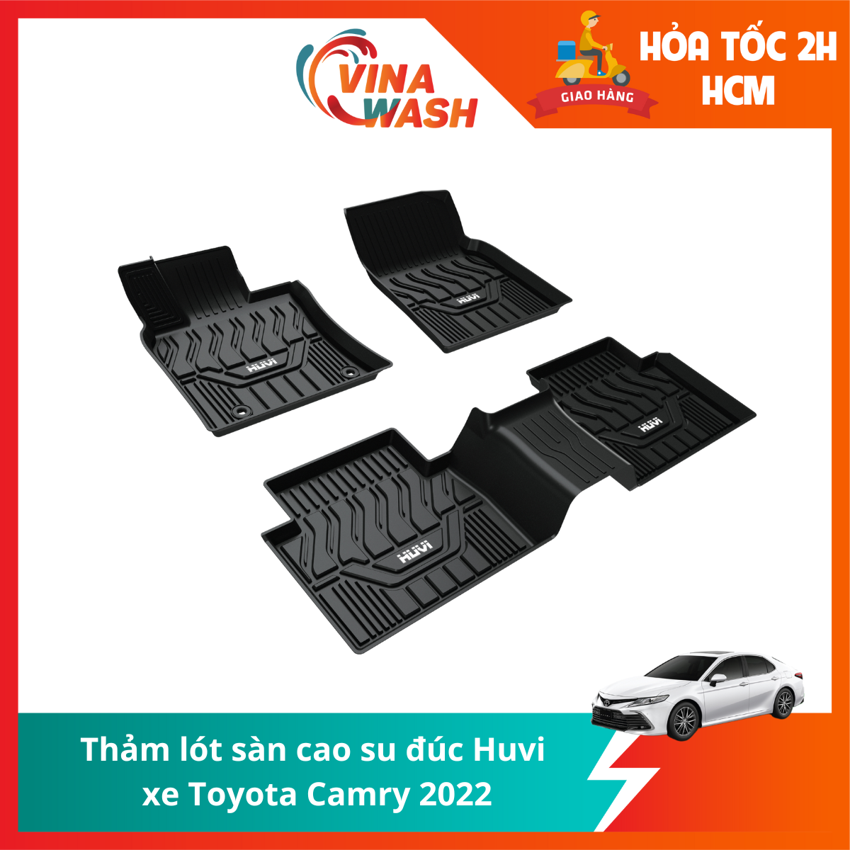 Thảm lót sàn cao su đúc Huvi xe Toyota Camry 2022