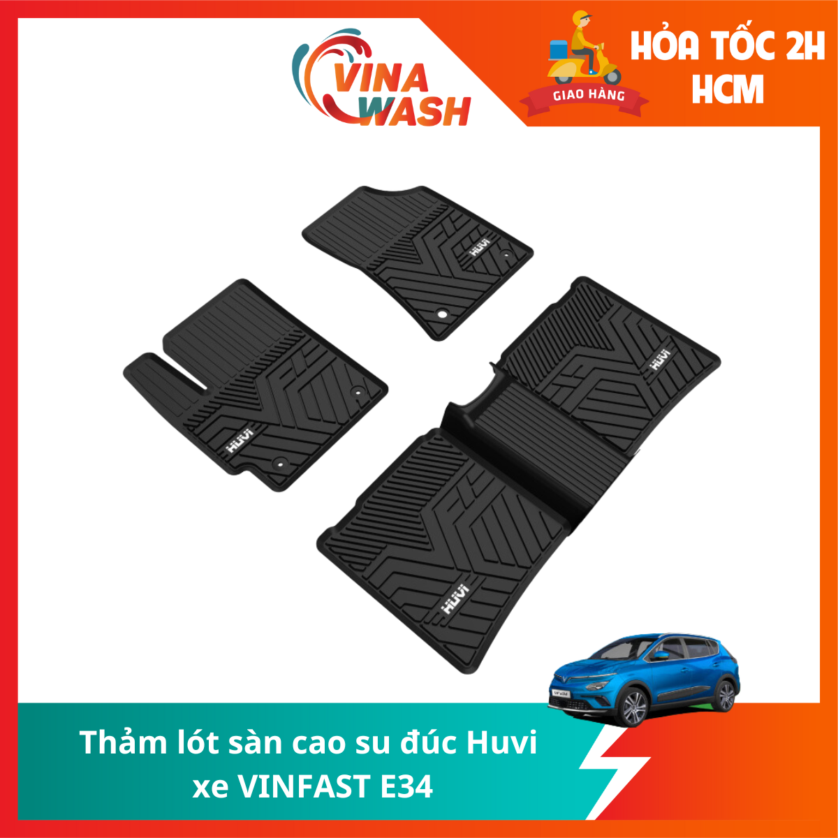 Thảm lót sàn cao su đúc Huvi xe Vinfast E34