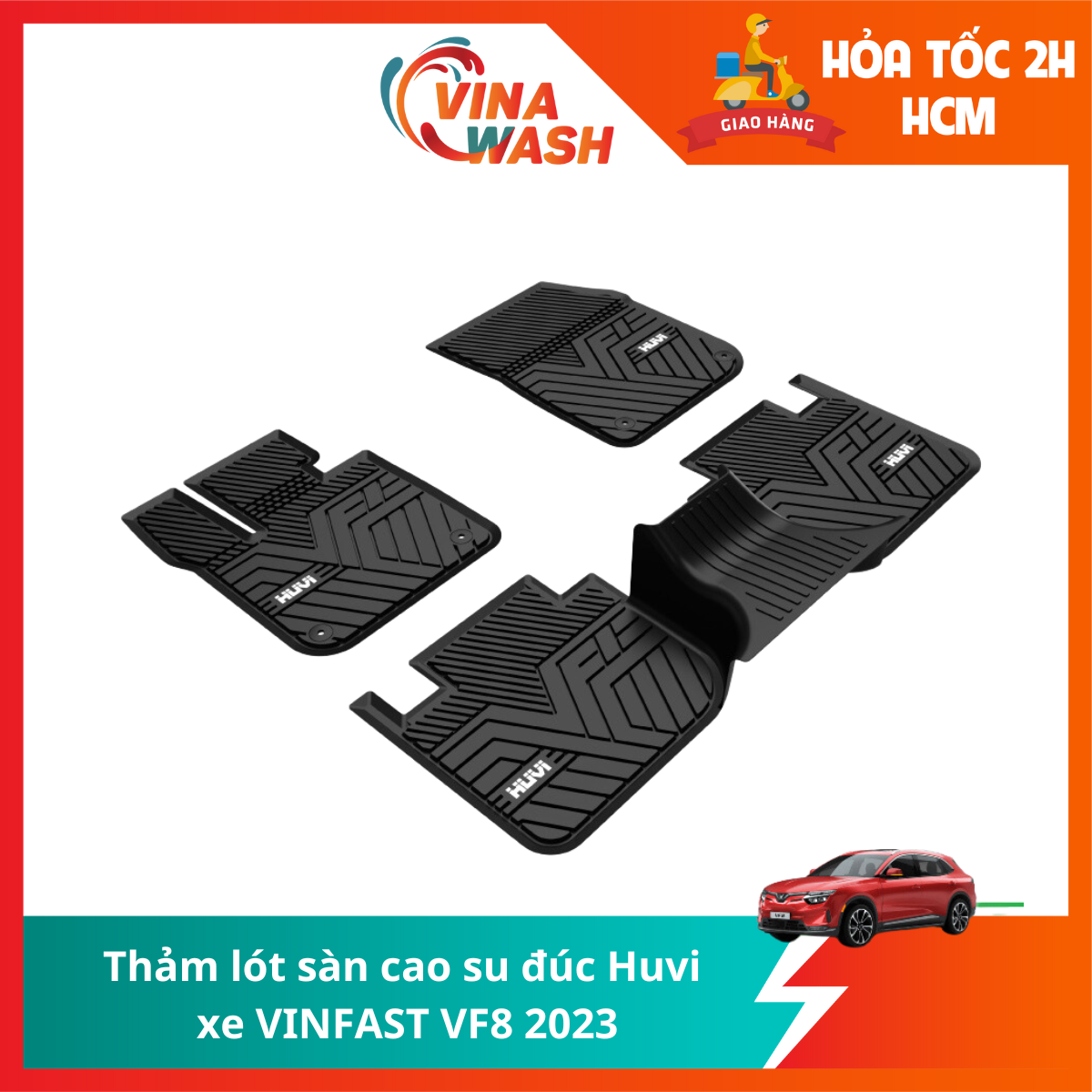 Thảm lót sàn cao su đúc Huvi xe Vinfast VF8