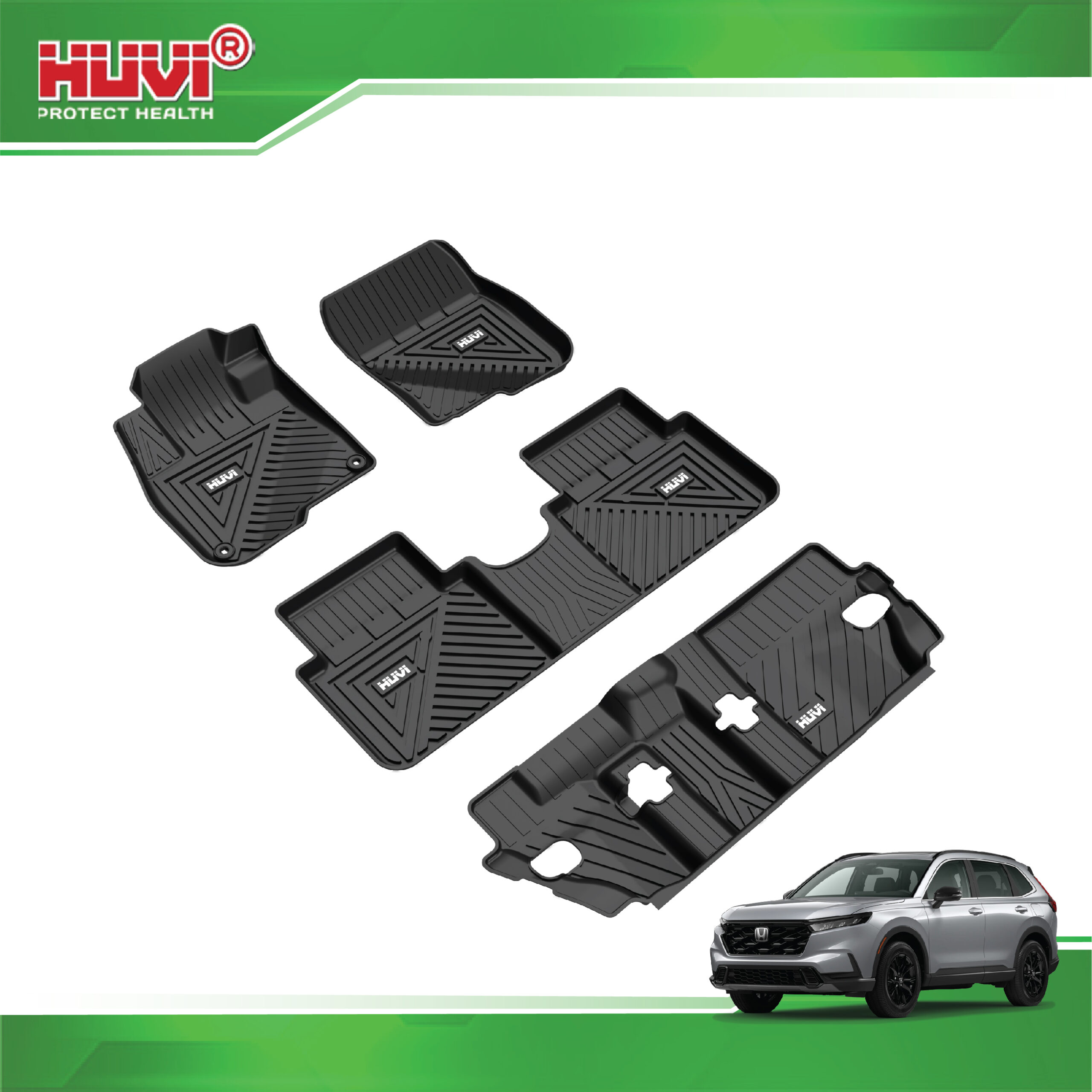 Thảm lót sàn cao su đúc Huvi xe Honda CRV 2023