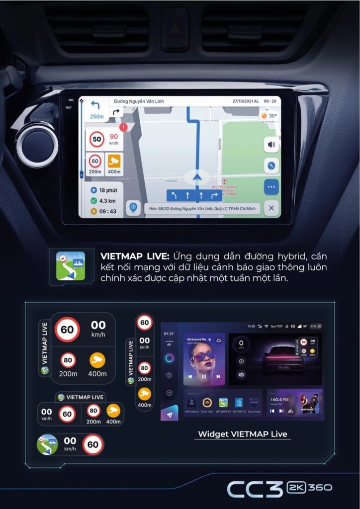 Màn hình Teyes cho xe ô tô có bản đồ Vietmap S2 và Vietmap Live