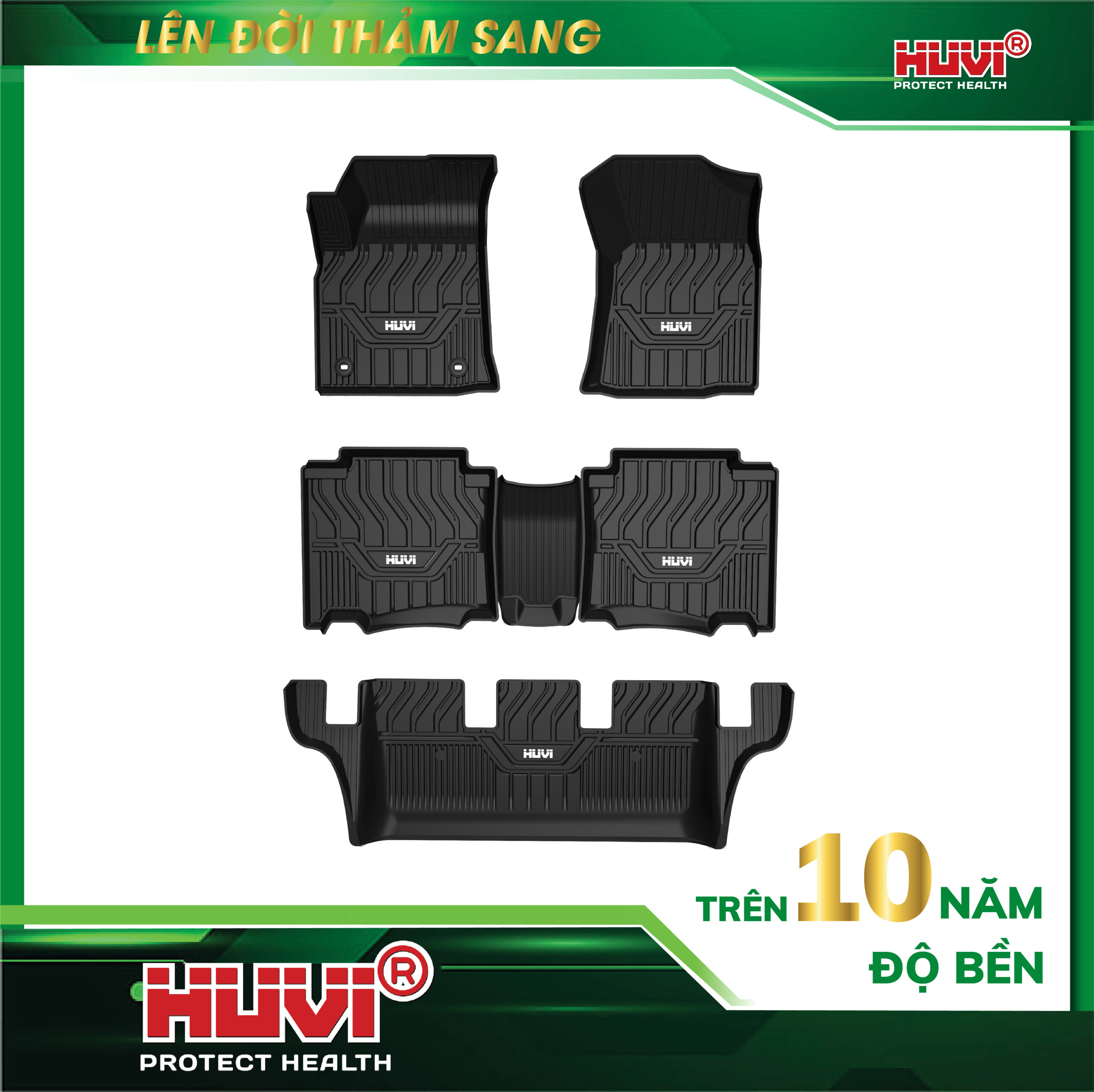 Thảm lót sàn cao su đúc Huvi xe Toyota Fortuner 2022