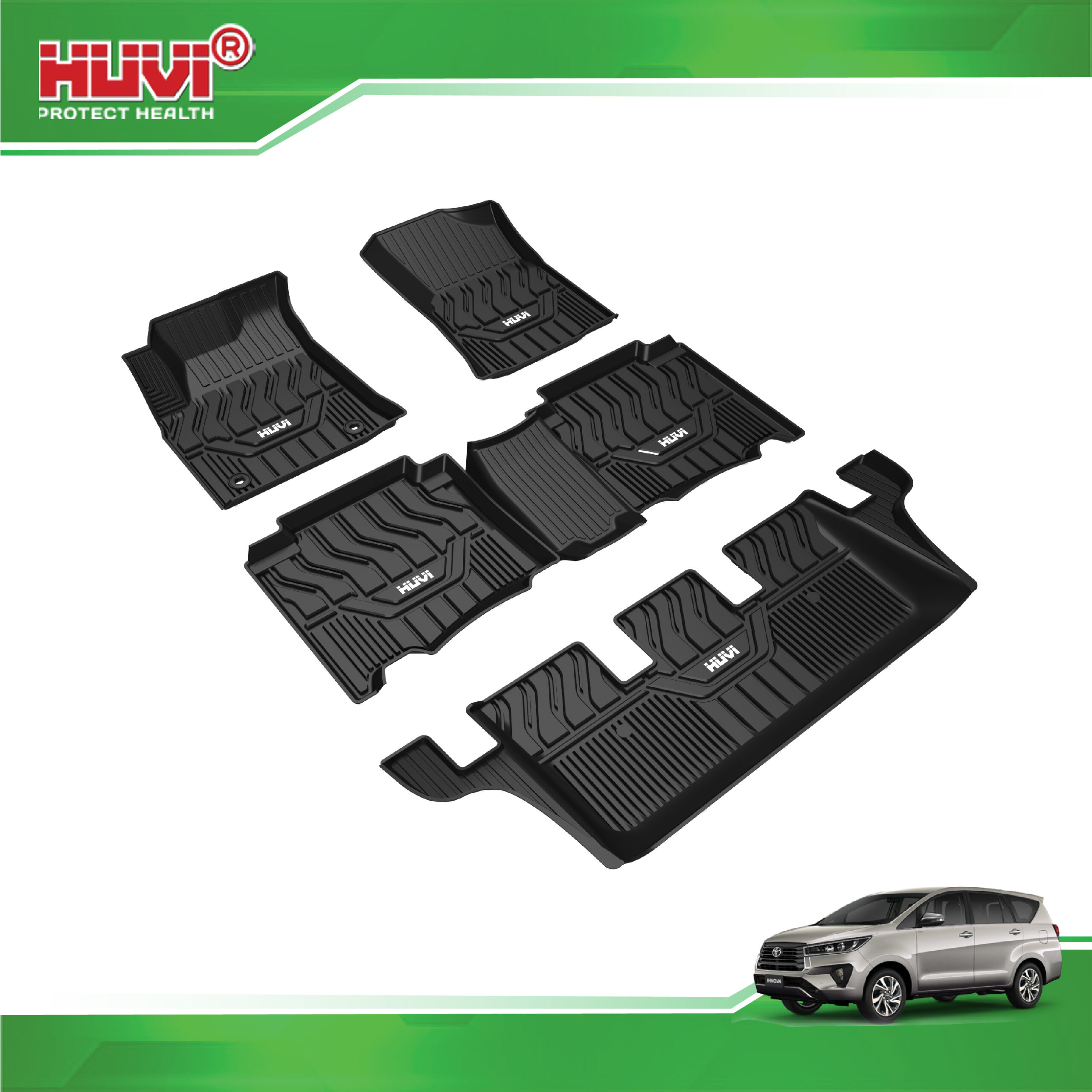 Thảm lót sàn cao su đúc Huvi xe Toyota Innova