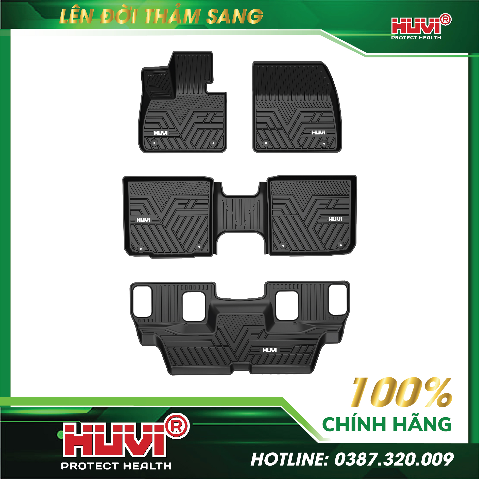 Thảm lót sàn cao su đúc Huvi xe Vinfast VF9