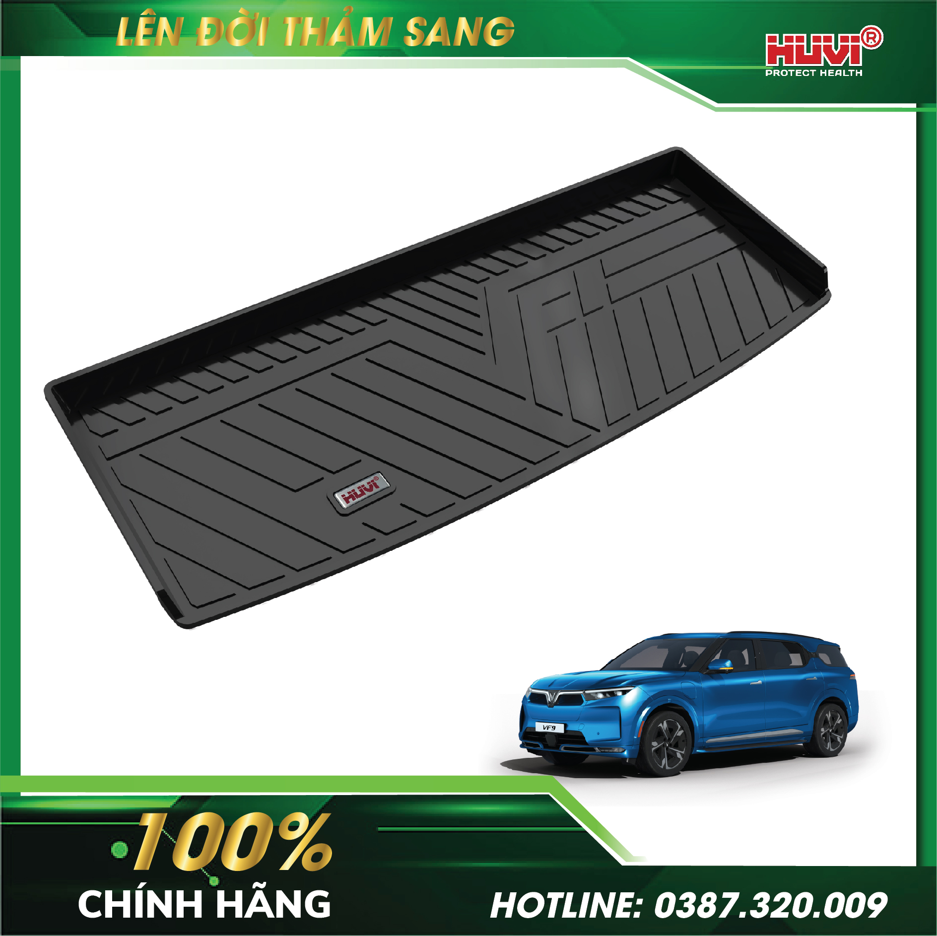 Thảm lót sàn cao su đúc Huvi xe Vinfast VF9