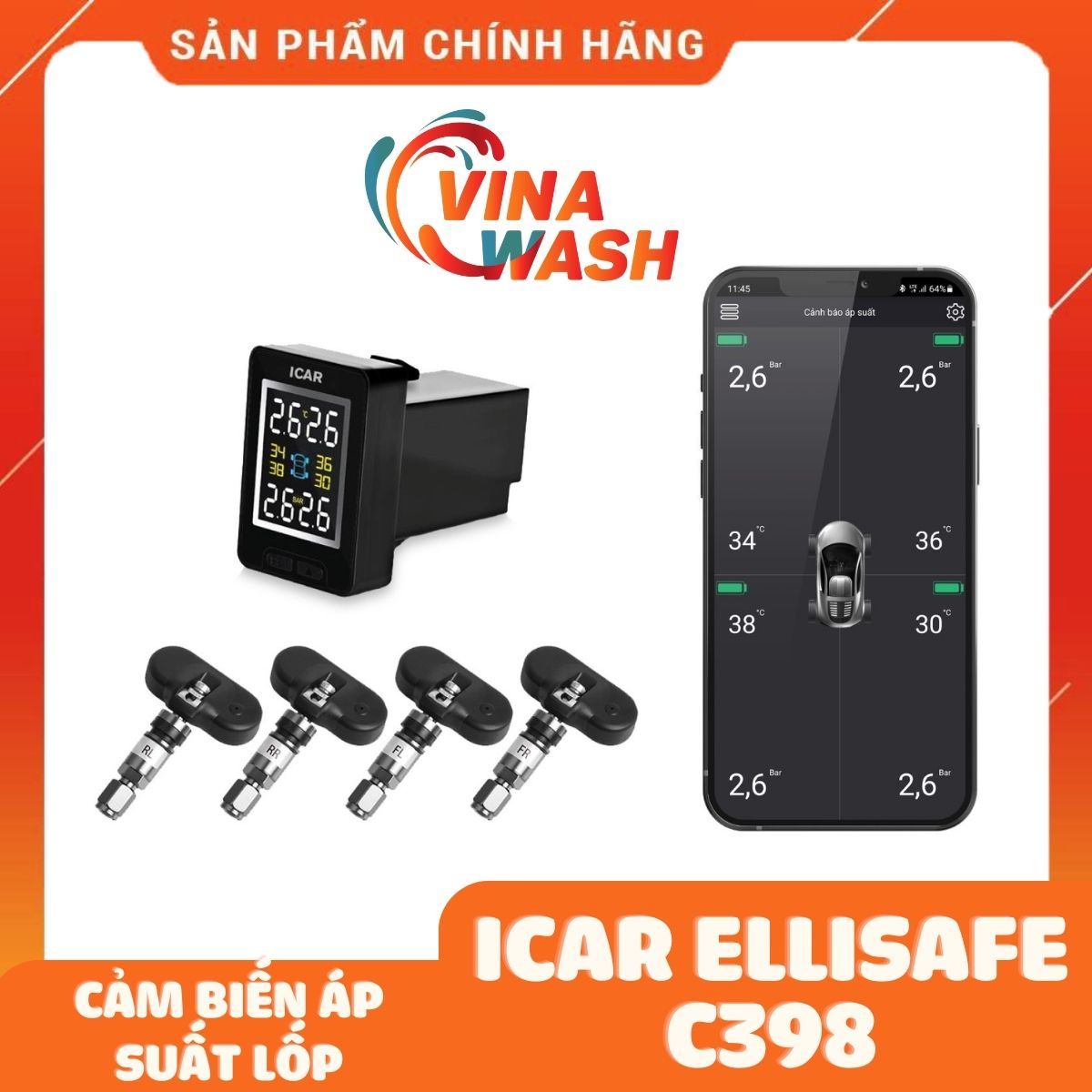 Cảm biến áp suất lốp Icar Ellisafe C398