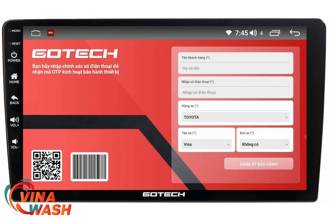 Bảo hành điện tử thông minh trên màn hình Gotech GT10 Pro