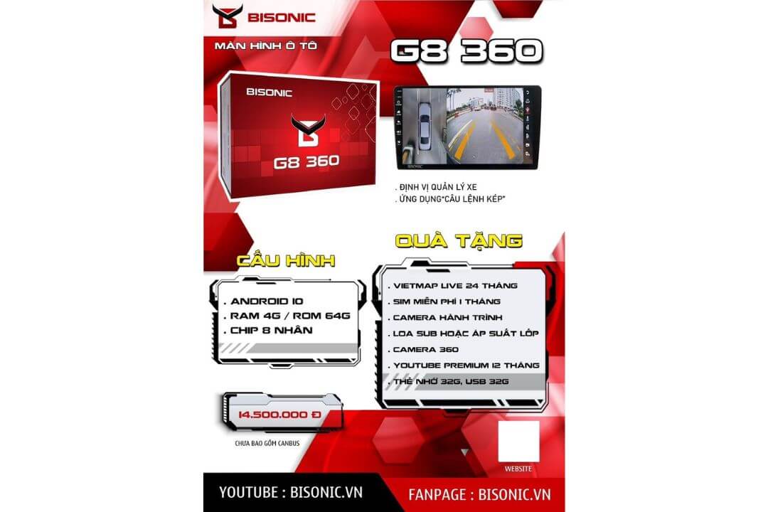 Giá lắp đặt màn hình Bisonic G8 360