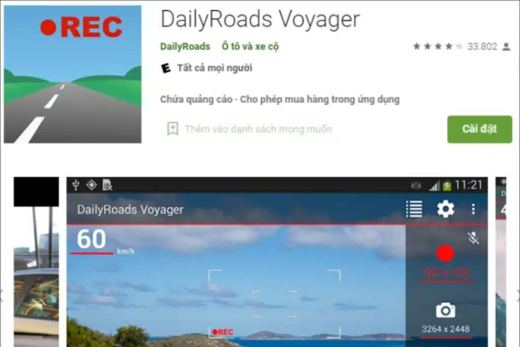 Camera hành trình cho android DailyRoads