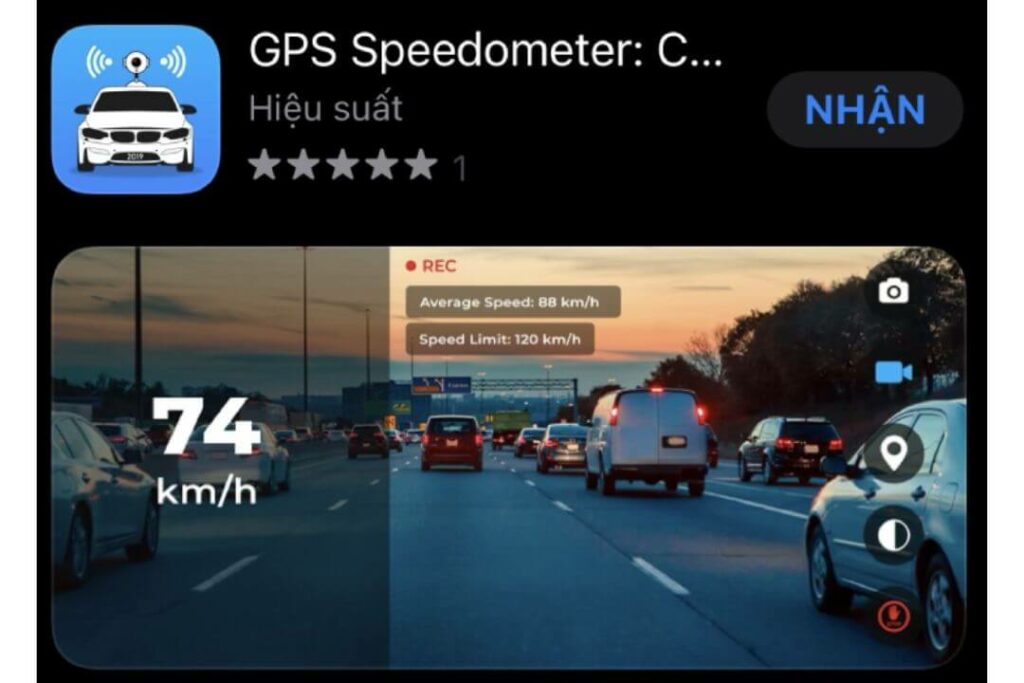 Phần mềm camera hành trình GPS Speedometer Car dashcam