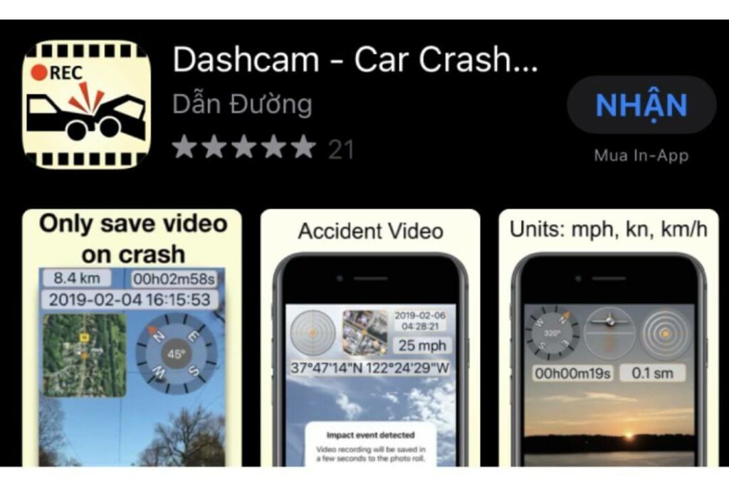 Ứng dụng camera hành trình Dash camera-Car Crash Recorder