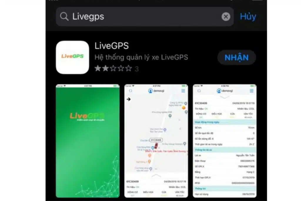 Ứng dụng định vị ô tô LiveGPS