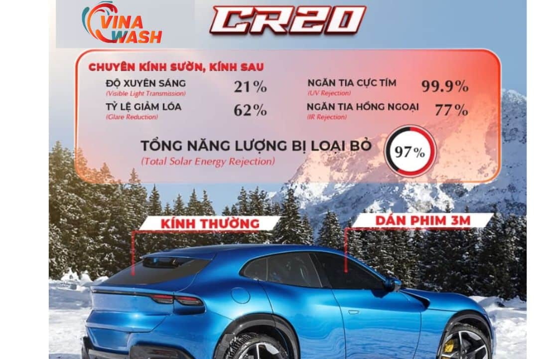 Phim cách nhiệt 3M CR20 kính sườn