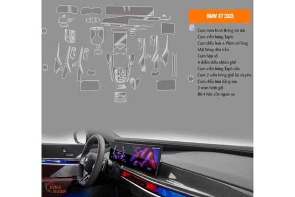 Vị trí Dán PPF nội thất xe BMW X7 2023