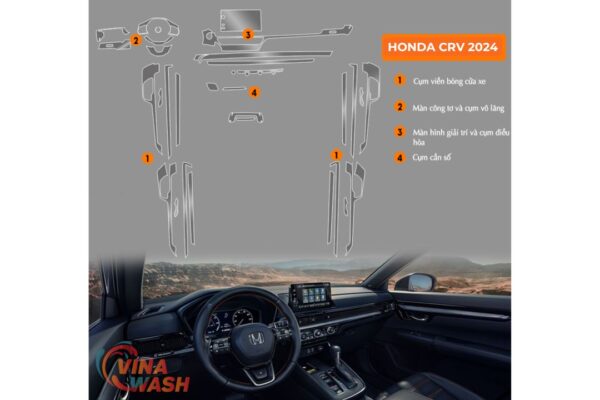 Những vị trí nên Dán PPF nội thất xe Honda CRV 2024