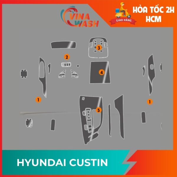 Những vị trí nên Dán PPF nội thất xe Hyundai Custin