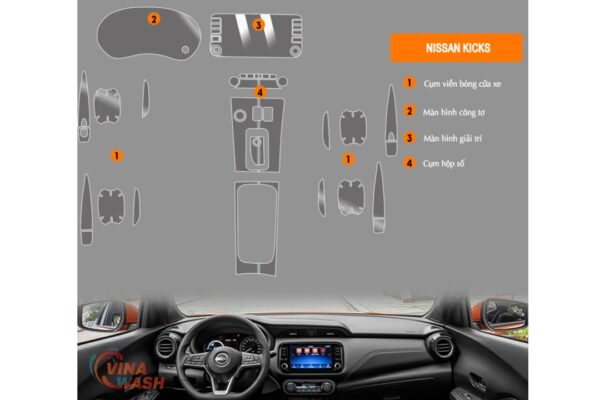Dán PPF nội thất xe Nissan Kicks