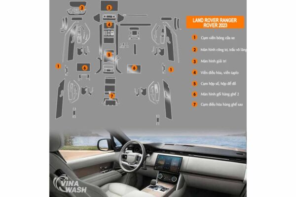 Vị trí Dán PPF nội thất xe Range Rover
