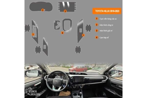 Vị trí Dán PPF nội thất xe Toyota Hilux