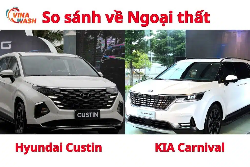 So sánh Hyundai Custin bản cao cấp và Kia Carnival: Ngoại thất