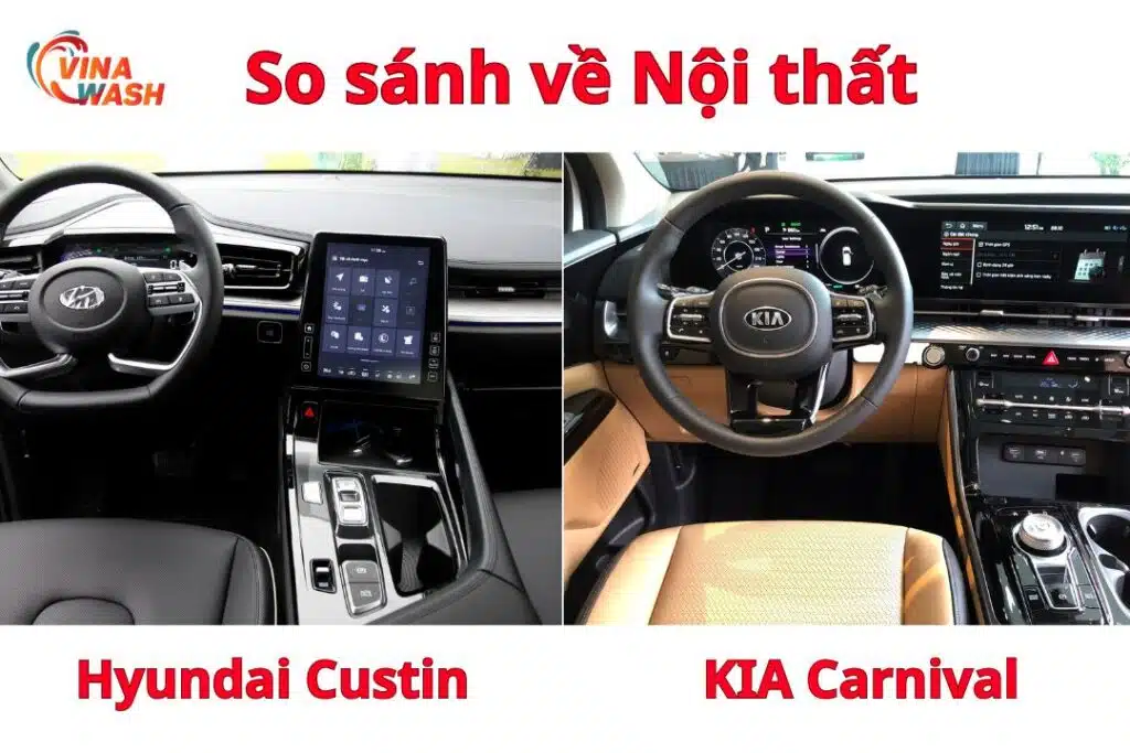 So sánh Hyundai Custin bản cao cấp và Kia Carnival: Nội thất