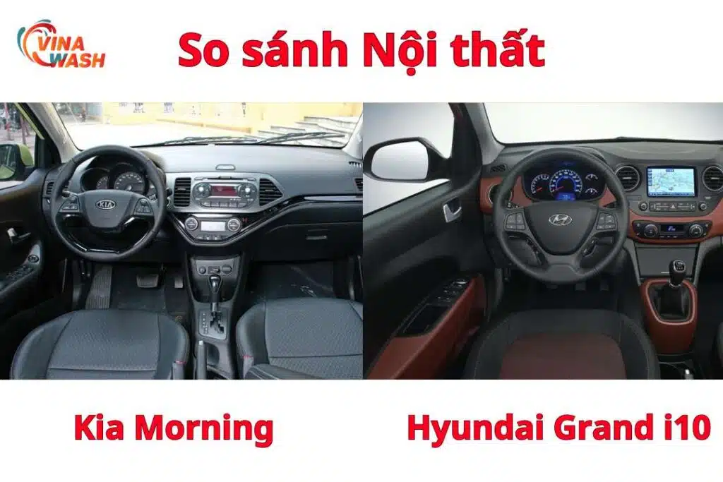 So sánh Kia Morning và Hyundai Grand i10: Thiết kế nội thất