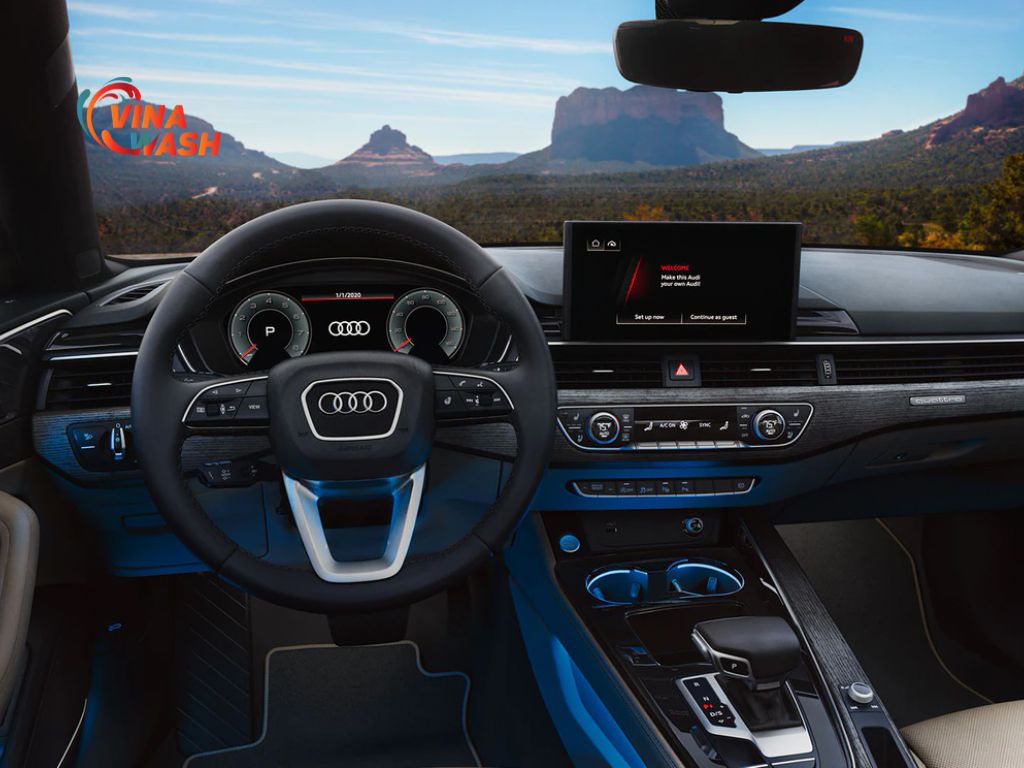 Bảng táp lô Audi RS5 được thiết kế hiện đại với hệ thống buồng lái ảo Virtual Cockpit Plus