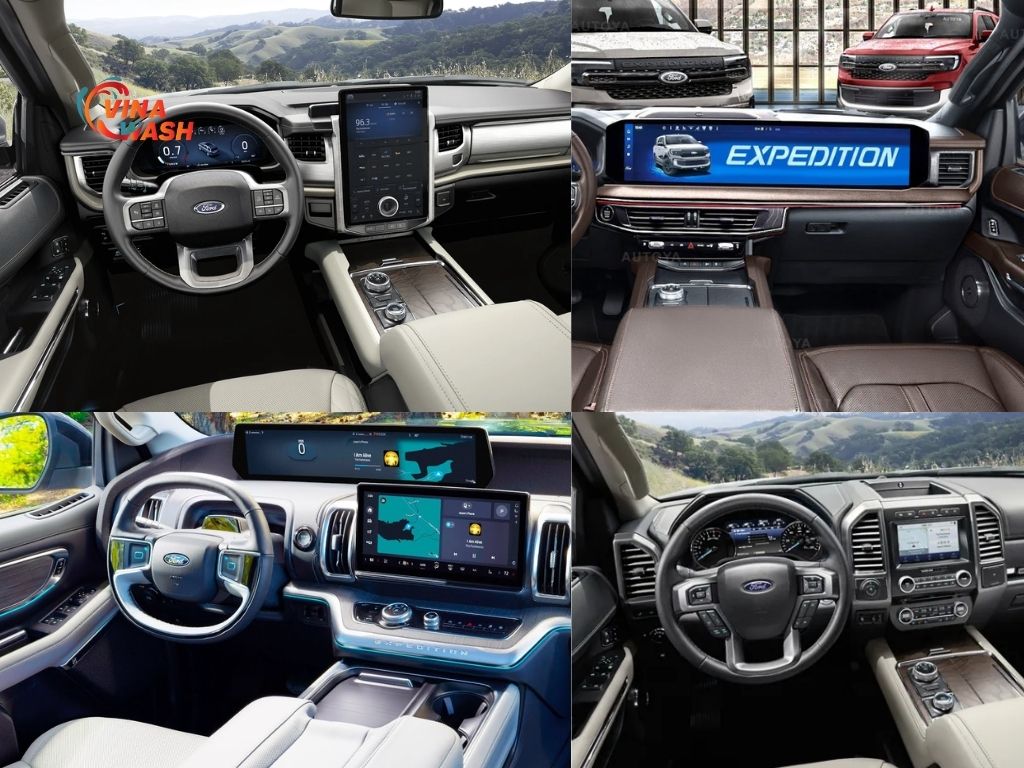 Màn hình Ford Expedition 2025 (góc trái dưới) và các đời cũ 