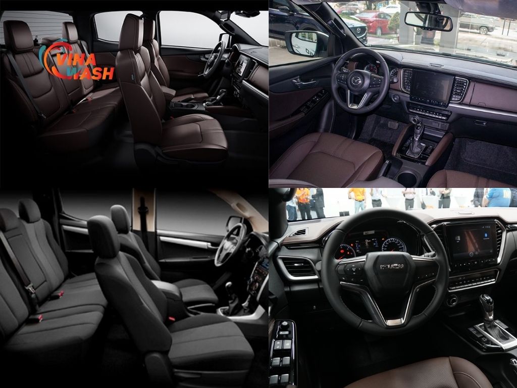 Nội thất Mazda BT-50 và Isuzu D-Max