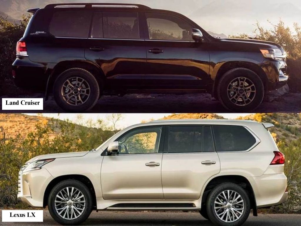 Tổng thể phần thân của cả Lexus LX và Land Cruiser