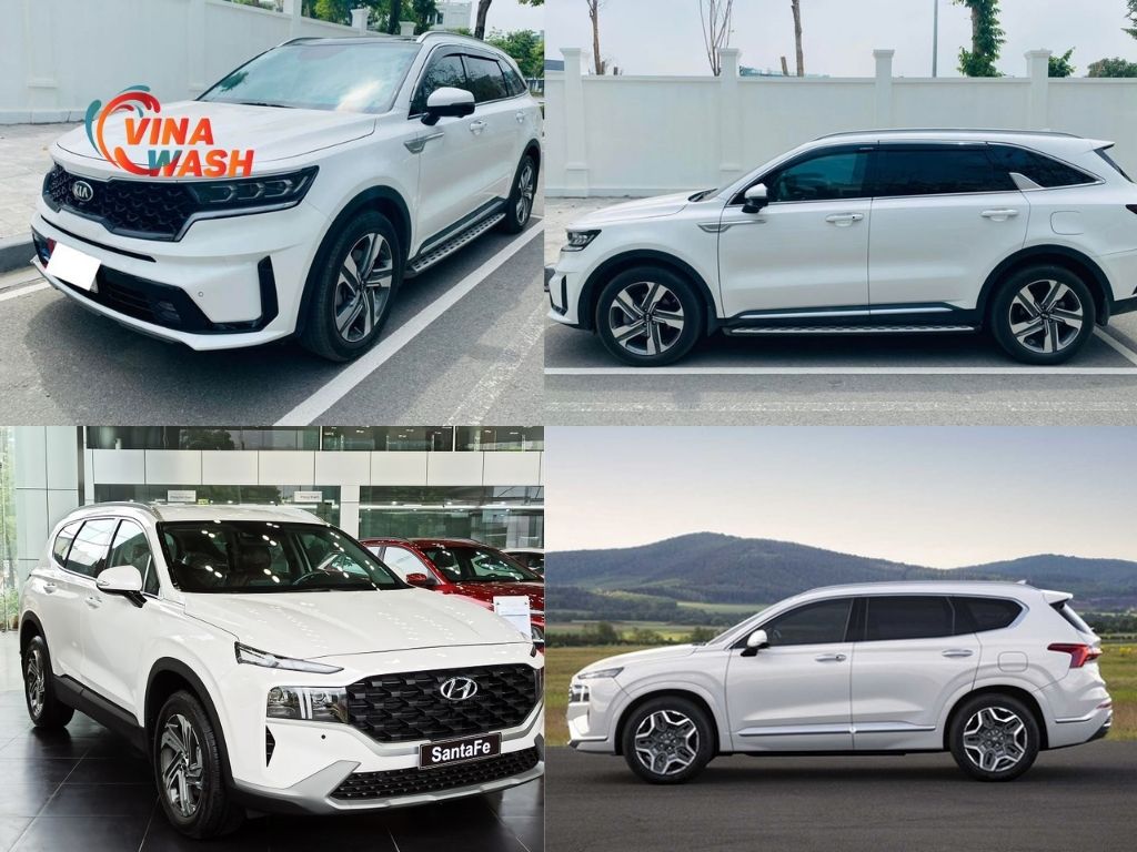 Phần đầu và thân xe của Santa Fe và Sorento