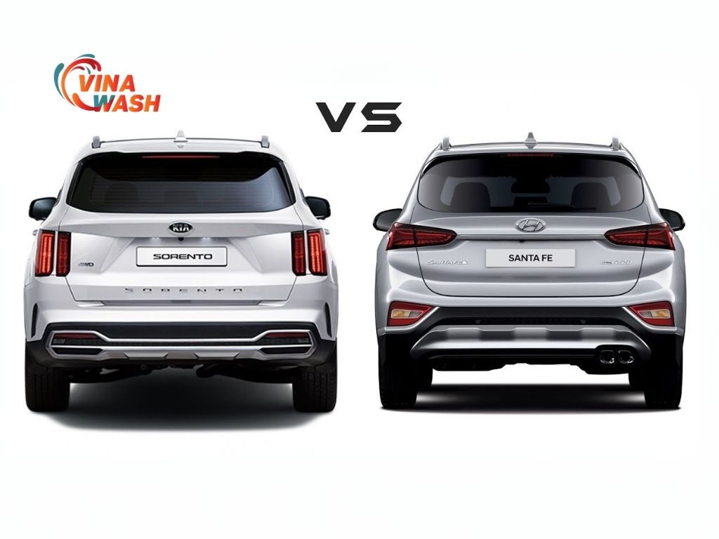 Phần đuôi xe của Santafe và Sorento