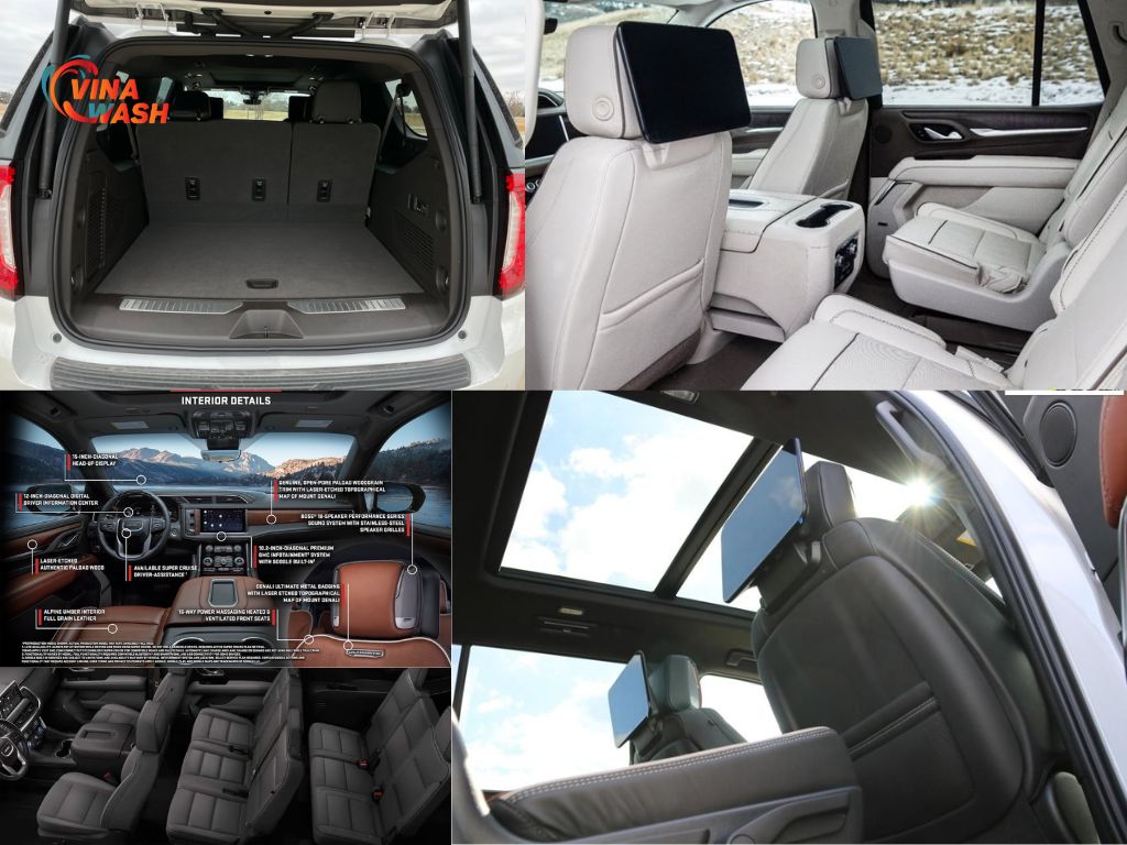 Không gian nội thất và cửa sổ trời của GMC Yukon Denali