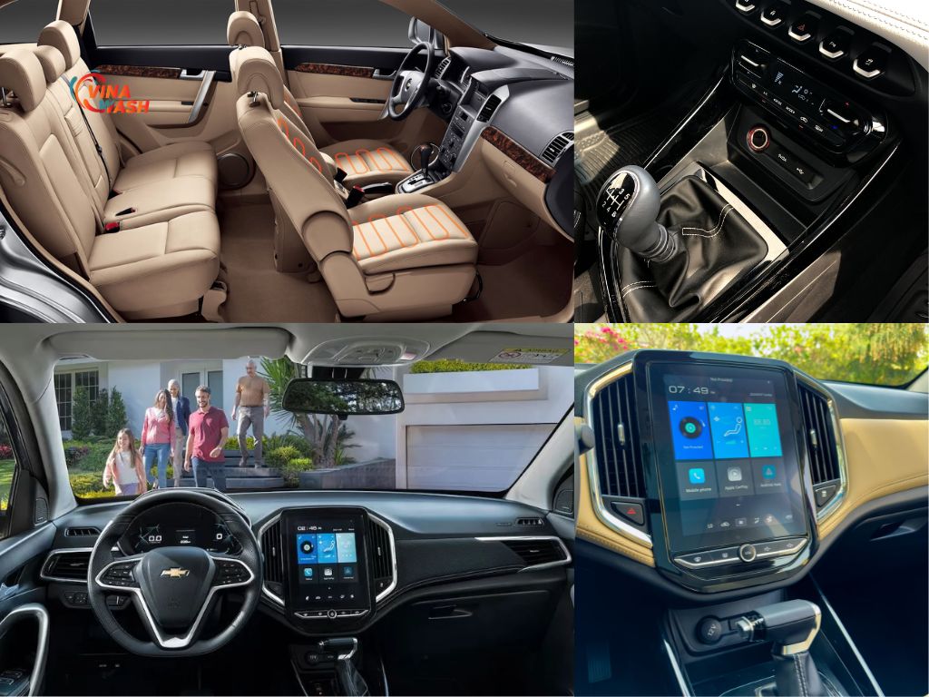 Khoang nội thất của Chevrolet Captiva 2025 mang phong cách tối giản nhưng sang trọng. 