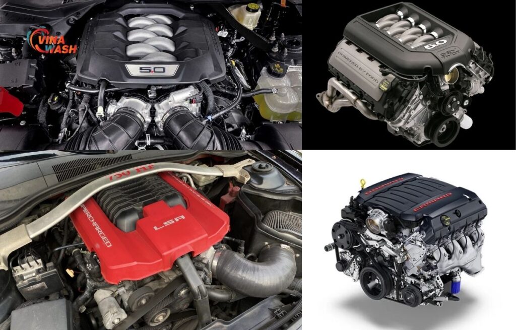 Phía bên trên là Mustang dưới là Camaro