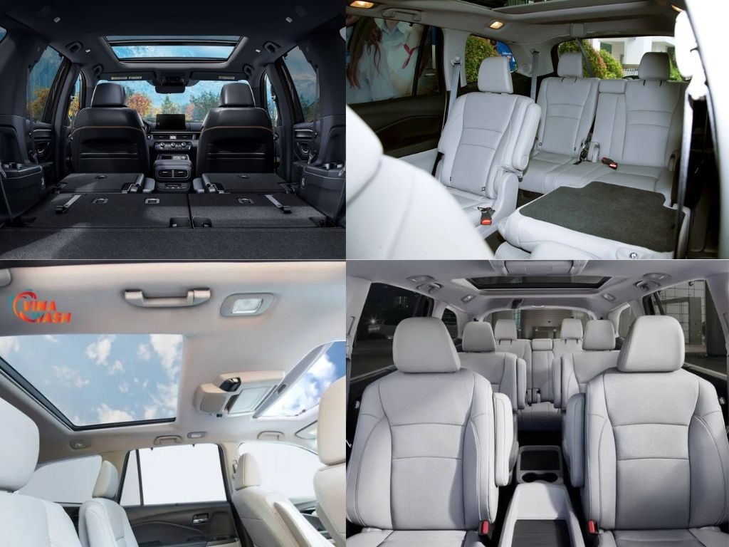 Honda Pilot 2025 sở hữu 3 hàng ghế với 8 chỗ ngồi, đáp ứng tốt nhu cầu di chuyển của các gia đình đông người.