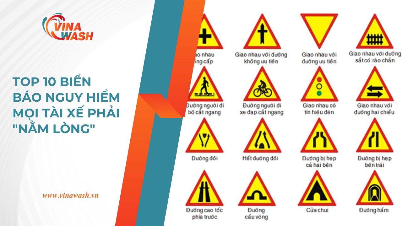 Top 10 biển báo nguy hiểm mọi tài xế cần ghi nhớ để đảm bảo an toàn khi tham gia giao thông