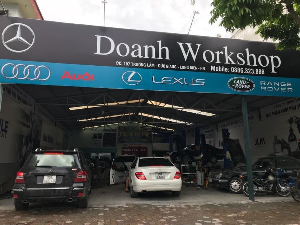 Garage ô tô Doanh Workshop chuyên sửa chữa các dòng xe sang như Mercedes, Audi, Lexus, Land Rover