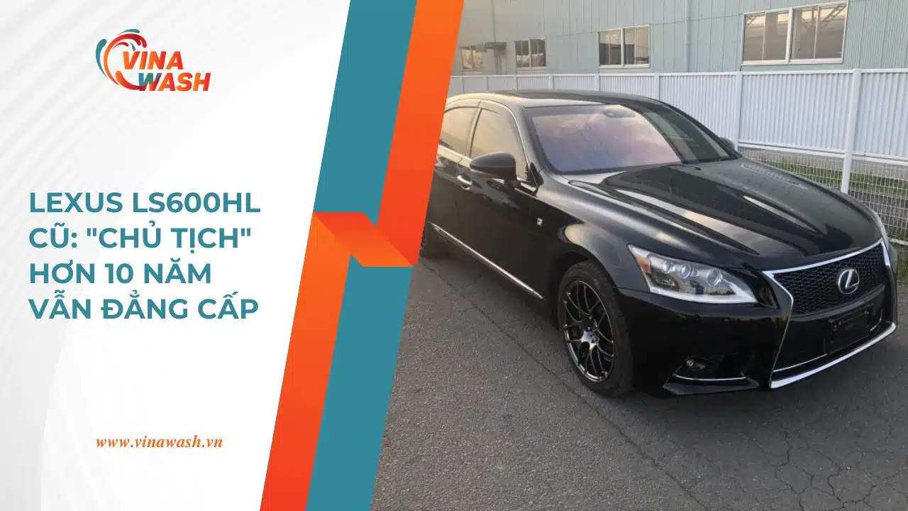 Lexus LS600HL cũ, xe sang trọng hơn 10 năm vẫn đẳng cấp, hình ảnh xe đen bóng với thiết kế sang trọng và mạnh mẽ
