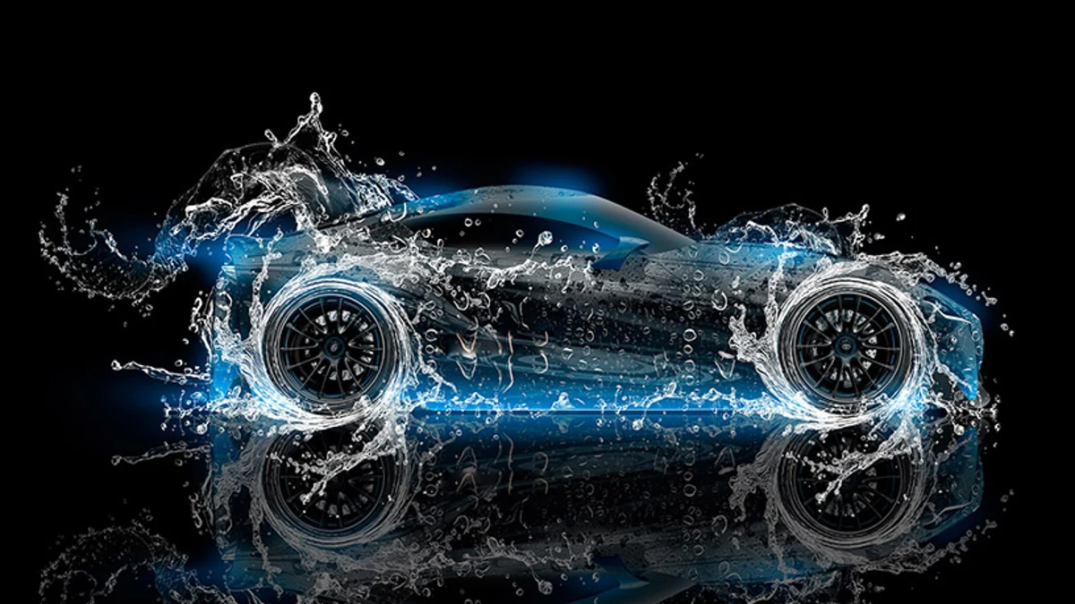 Hình ảnh xe hơi nghệ thuật với hiệu ứng nước làm mát ô tô