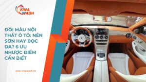 Đổi màu nội thất ô tô Mercedes phối da cam trắng – bài viết chia sẻ ưu nhược điểm từ Vinawash.