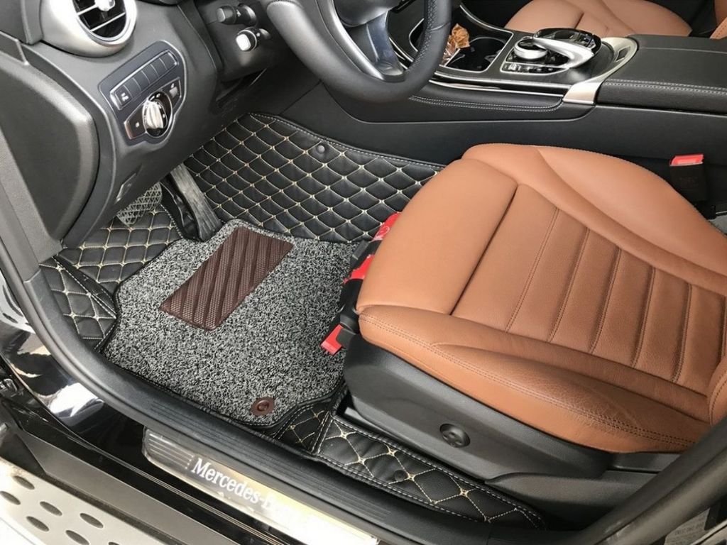 Thảm 6D cùng với thảm rối lót sàn ô tô